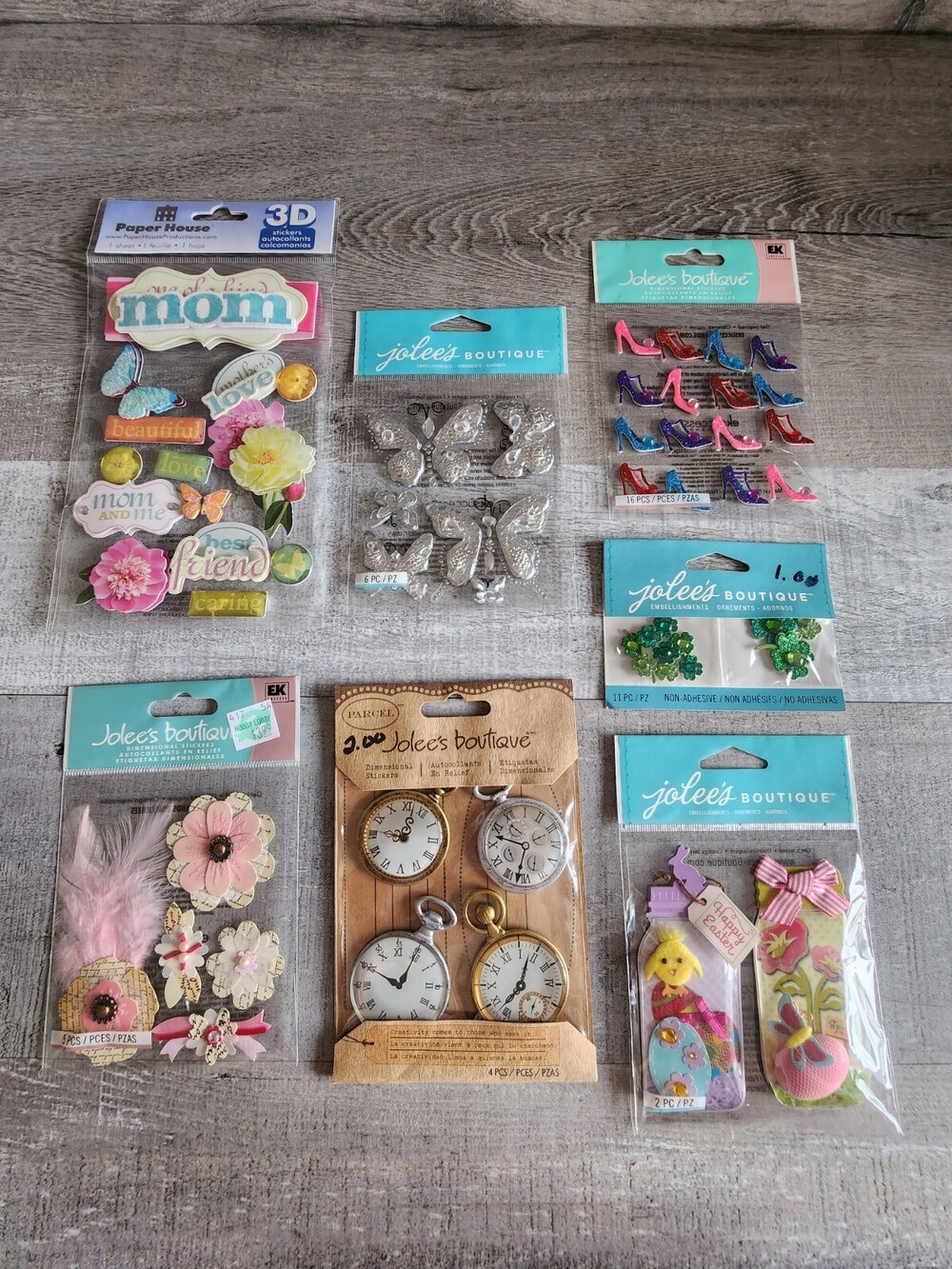 NEW Scrapbook 3D Stickers LOT Easter Dlowers Emphora Butterflies Jolee's #33
